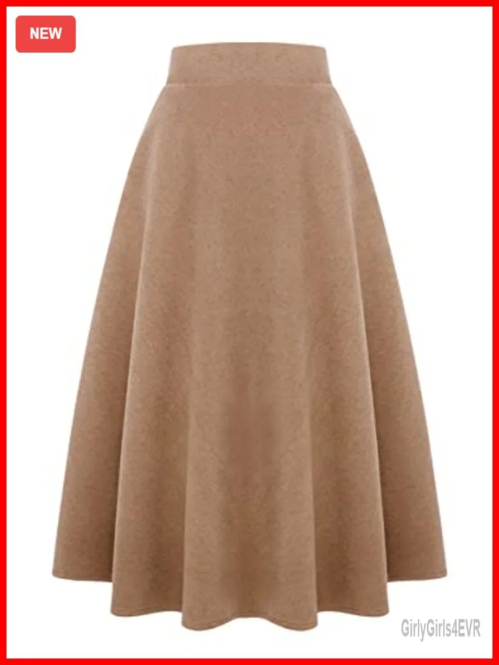 Wool Plaid A-Line Pleated Maxi Long Skirt Elastic High Waist